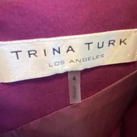 Trina Turk Women Floral Midi Dress Size 4 V Neck Shift Office - Picture 2 of 10